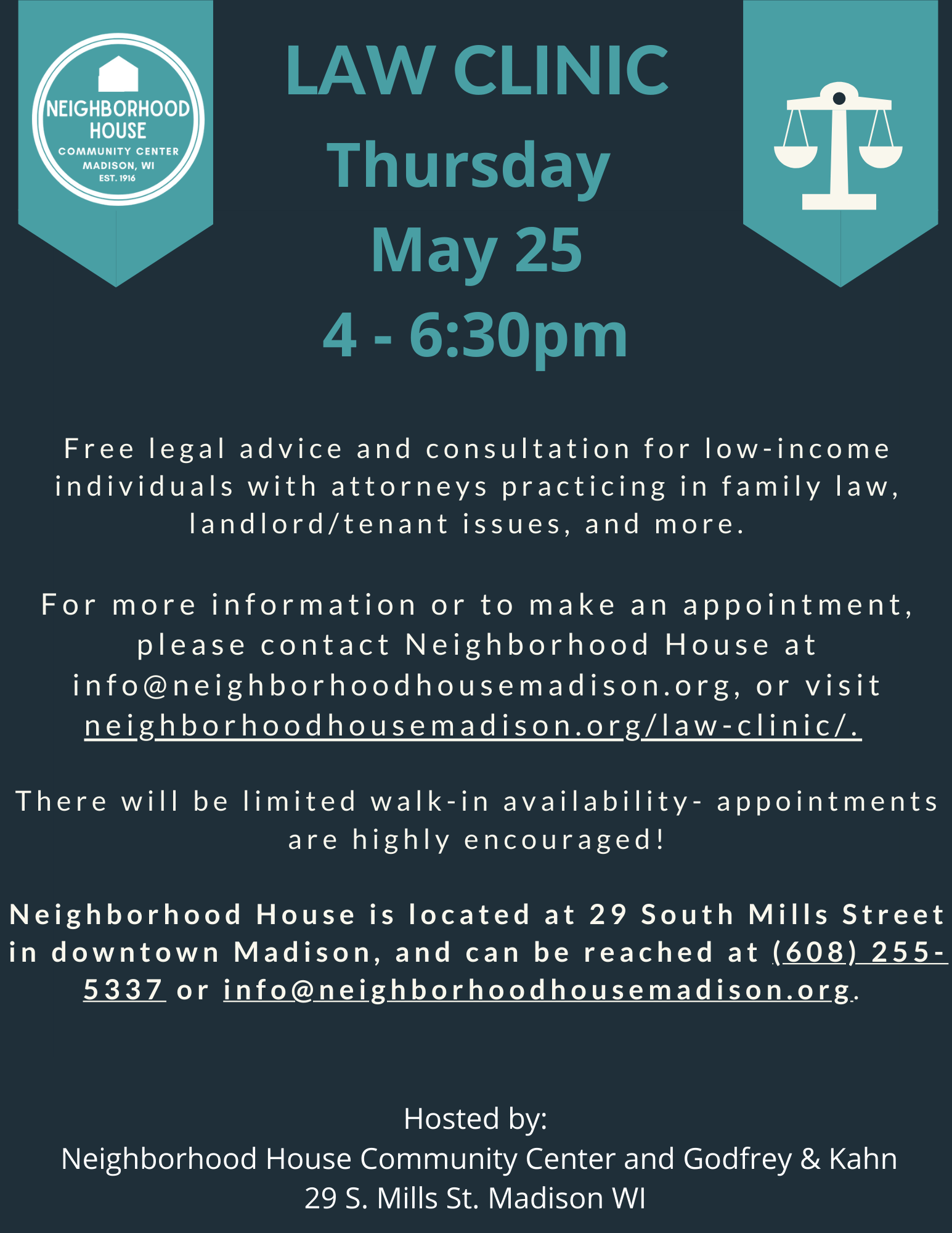 2022 Neighborhood House Legal Aid Clinic 6 Neighborhood House Community Center